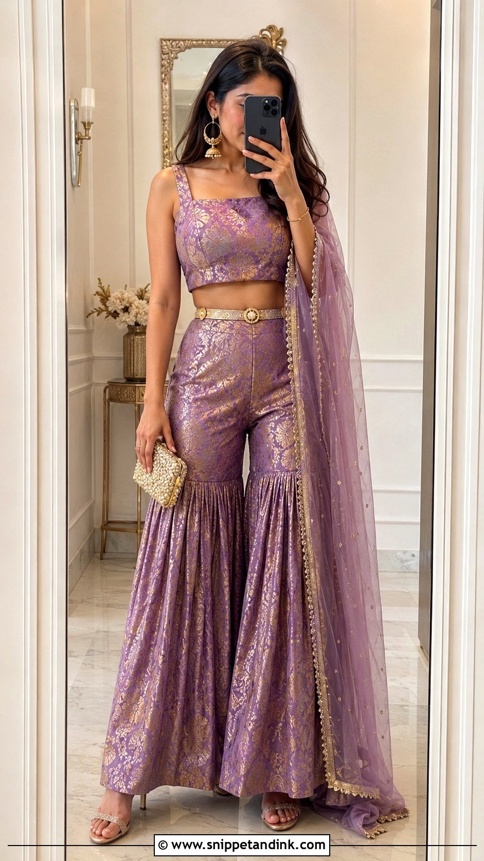 Banaras Crop Top Sharara Set - Snippet and Ink - 20 Banaras Sharara Designs