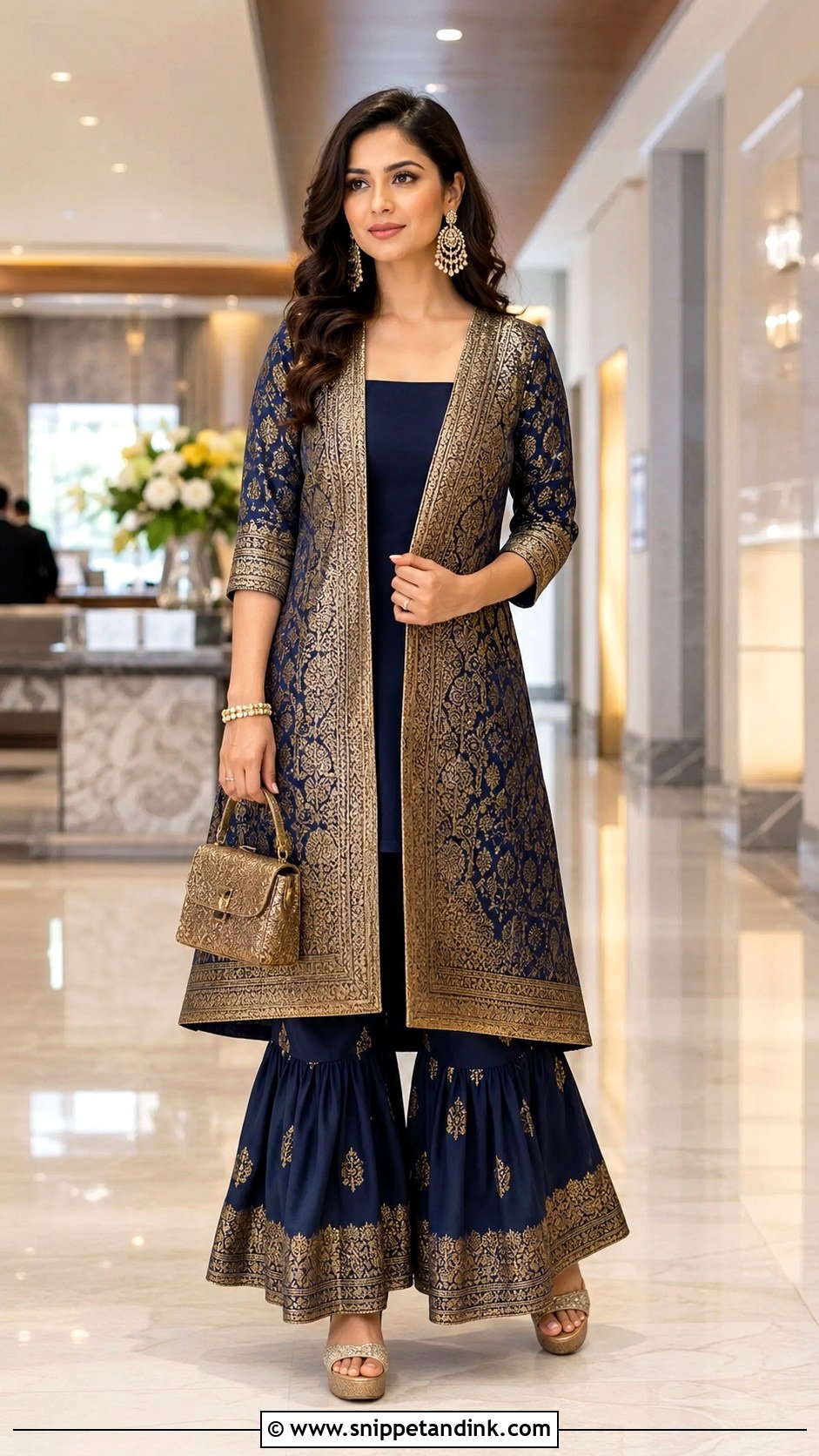 Banaras Jacket Sharara Set - Snippet and Ink - 20 Banaras Sharara Designs