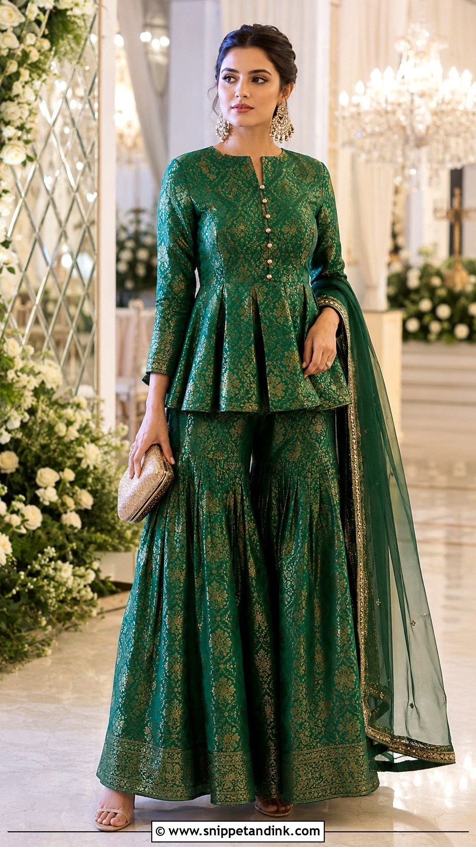 Banaras Peplum Sharara Set - Snippet and Ink - 20 Banaras Sharara Designs