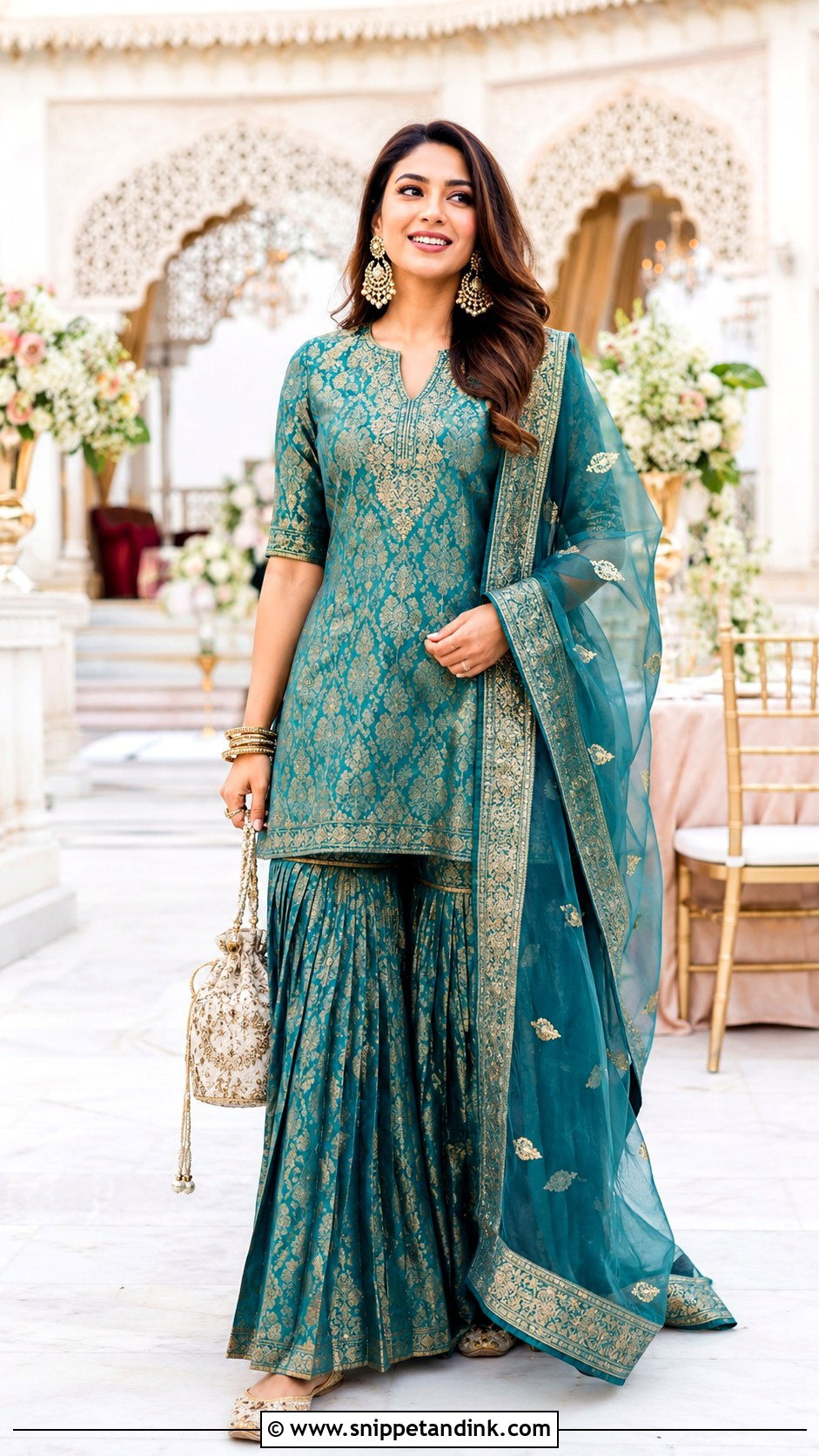 Banaras Sharara With Organza Dupatta - Snippet and Ink - 20 Banaras Sharara Designs