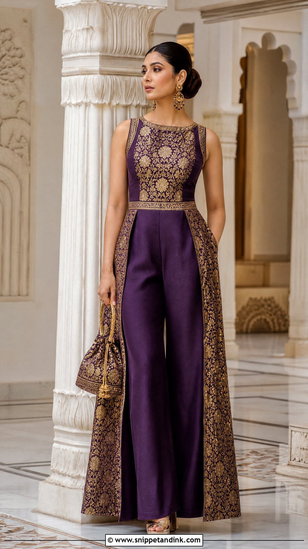 Banarasi Brocade Jumpsuit - Snippet and Ink - 20 Indian Wedding Jumpsuit Ideas