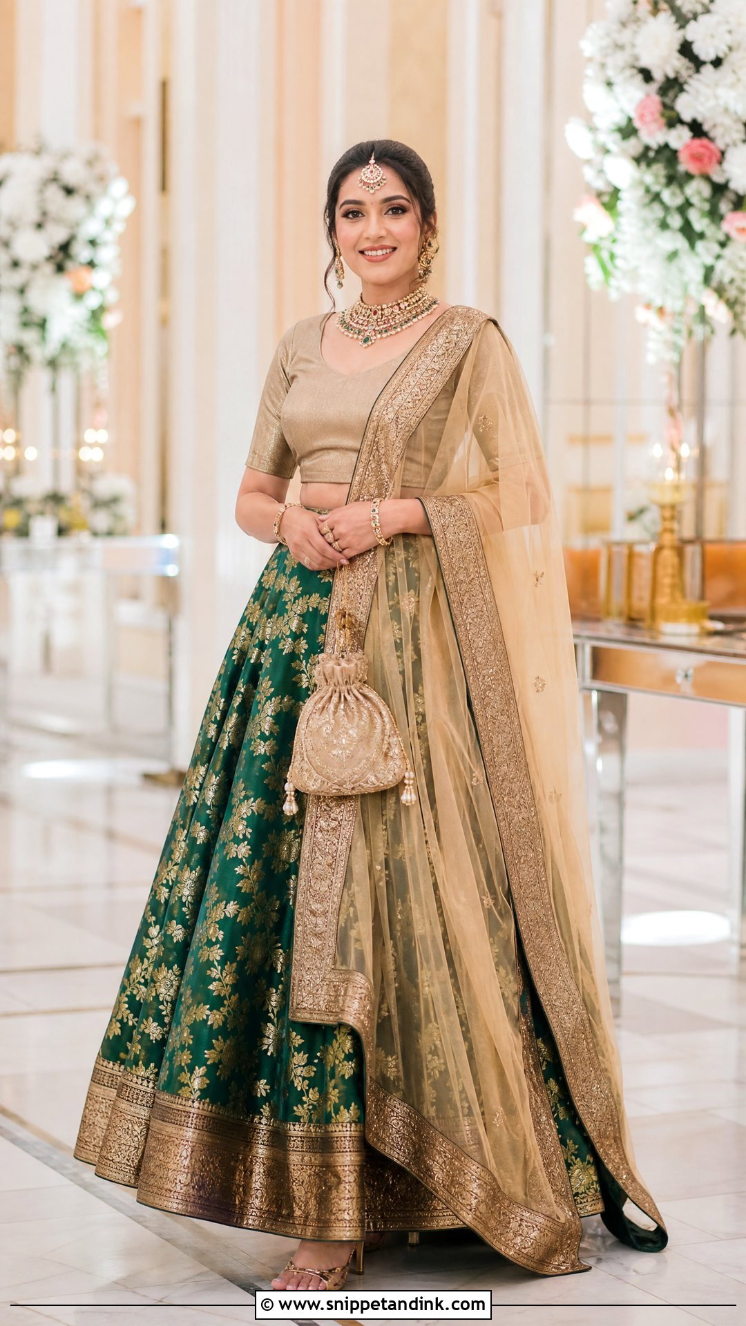 Banarasi Brocade Wedding Thavani - Snippet and Ink - 20 Thavani Styles for Wedding