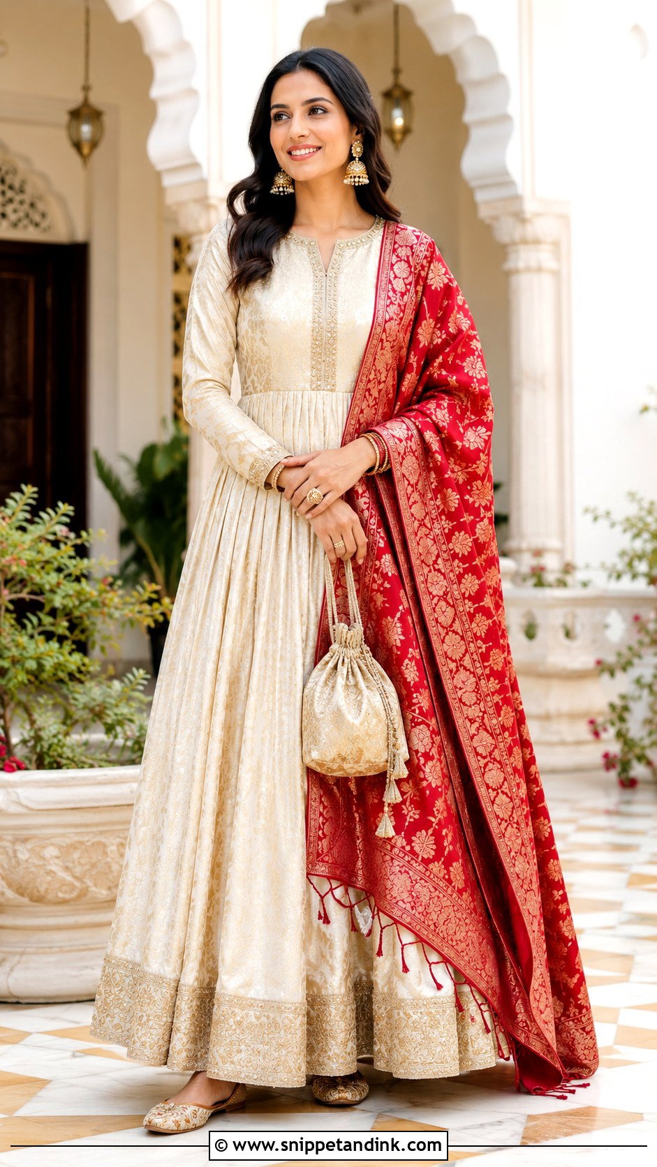 Banarasi Dupatta Anarkali Gown - Snippet and Ink - 25 Anarkali Gown with Dupatta Ideas