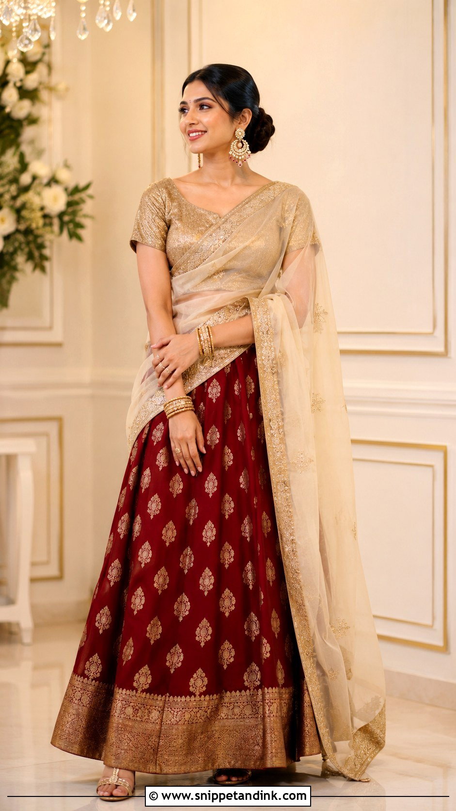 Banarasi Half Saree Look - Snippet and Ink - 30 Halfsarees Traditional Ideas
