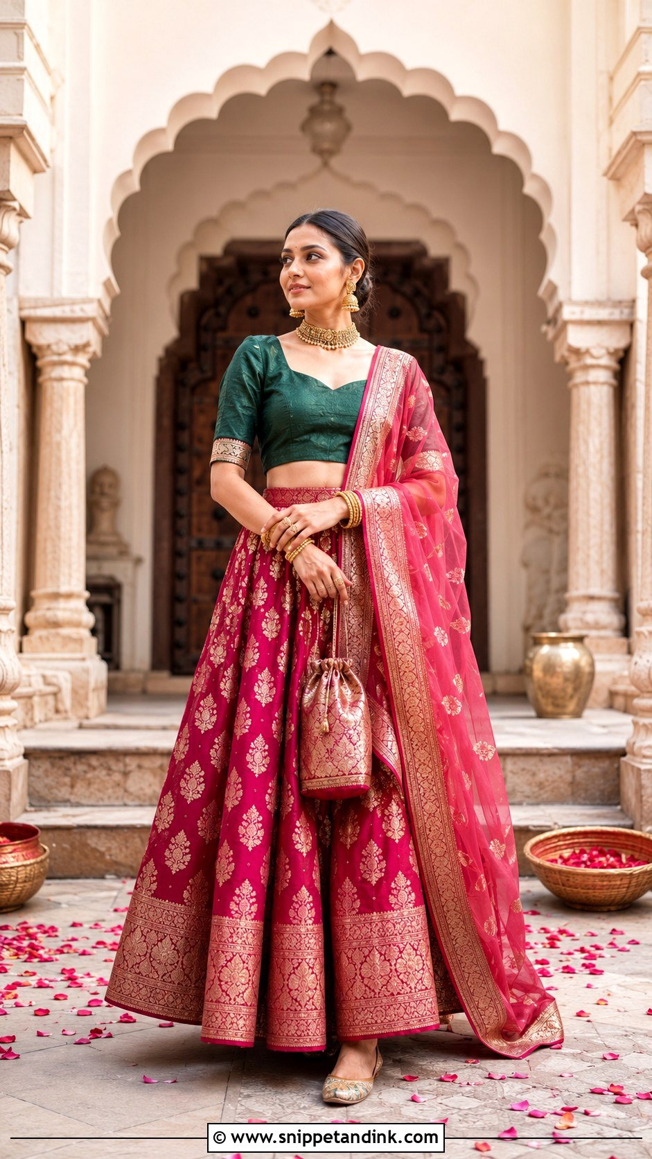 Banarasi Indian Skirt Top Wedding Outfit - Snippet and Ink - 20 Indian Skirt Top Wedding Outfit Ideas