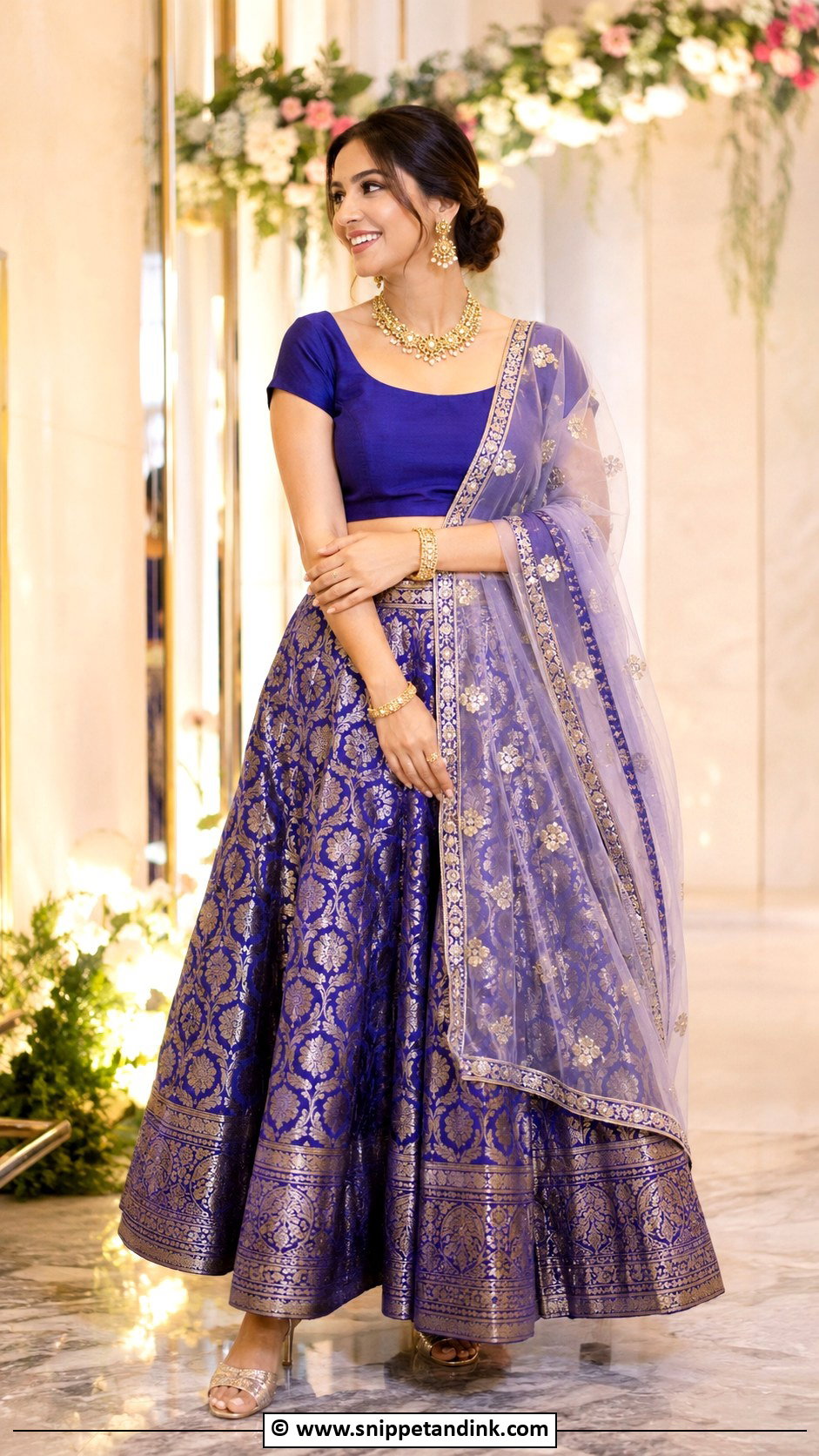 Banarasi Lehenga For Sangeet Night - Snippet and Ink - 35 Sangeet Night Outfit Ideas