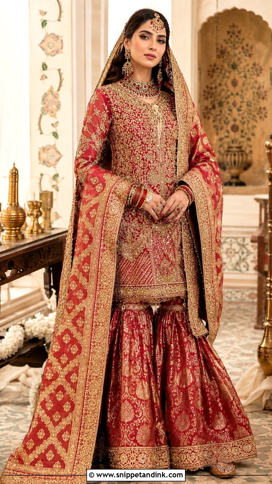 Banarasi Pakistani Bridal Garara Dress - Snippet and Ink - 25 Garara Dress Pakistani Bridal Ideas