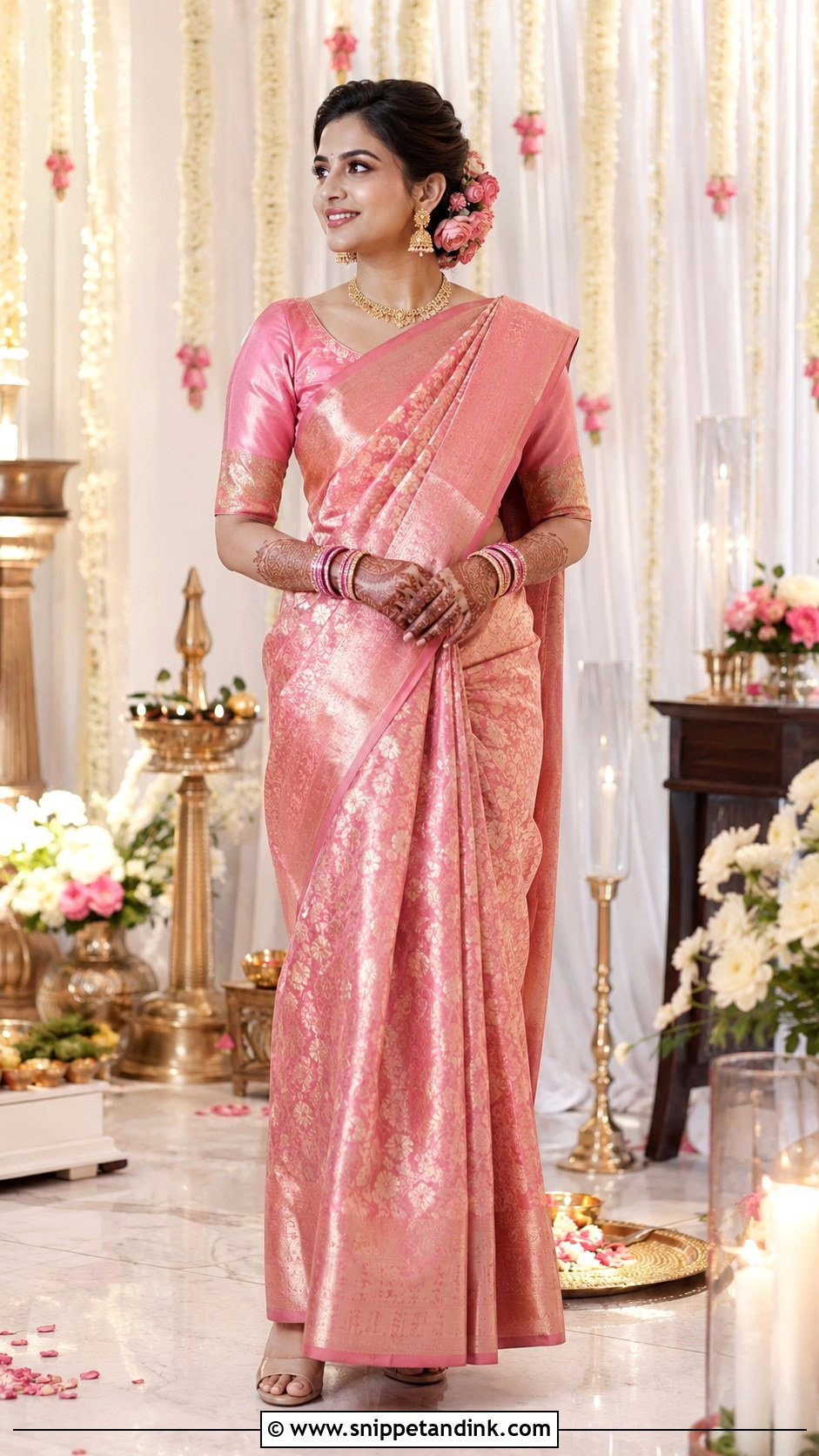 Banarasi Saree Bangle Ceremony Outfit - Snippet and Ink - 25 Bangle Ceremony Outfit for Bride Ideas
