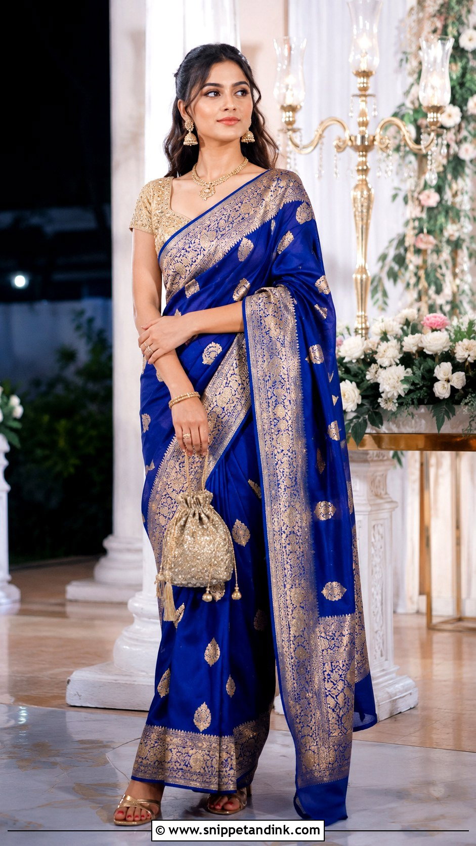 Banarasi Saree Dress for Ring Ceremony - Snippet and Ink - 20 Dress for Ring Ceremony Ideas