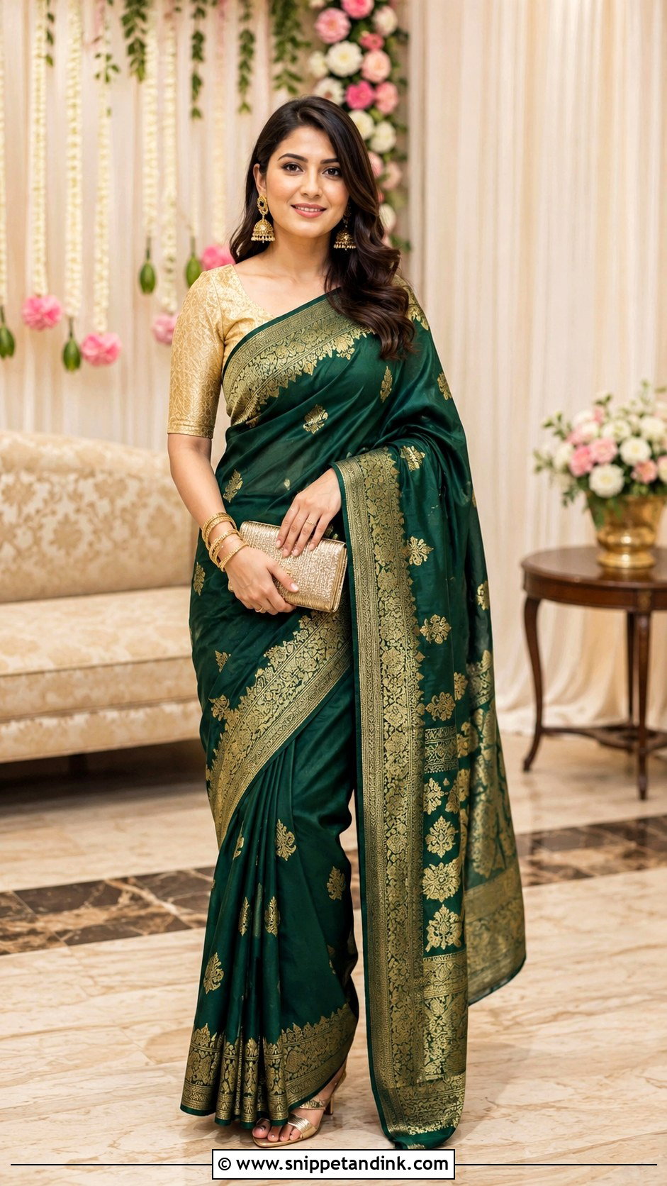Banarasi Saree For Indian Wedding Party - Snippet and Ink - 25 Indian Wedding Party Dresses