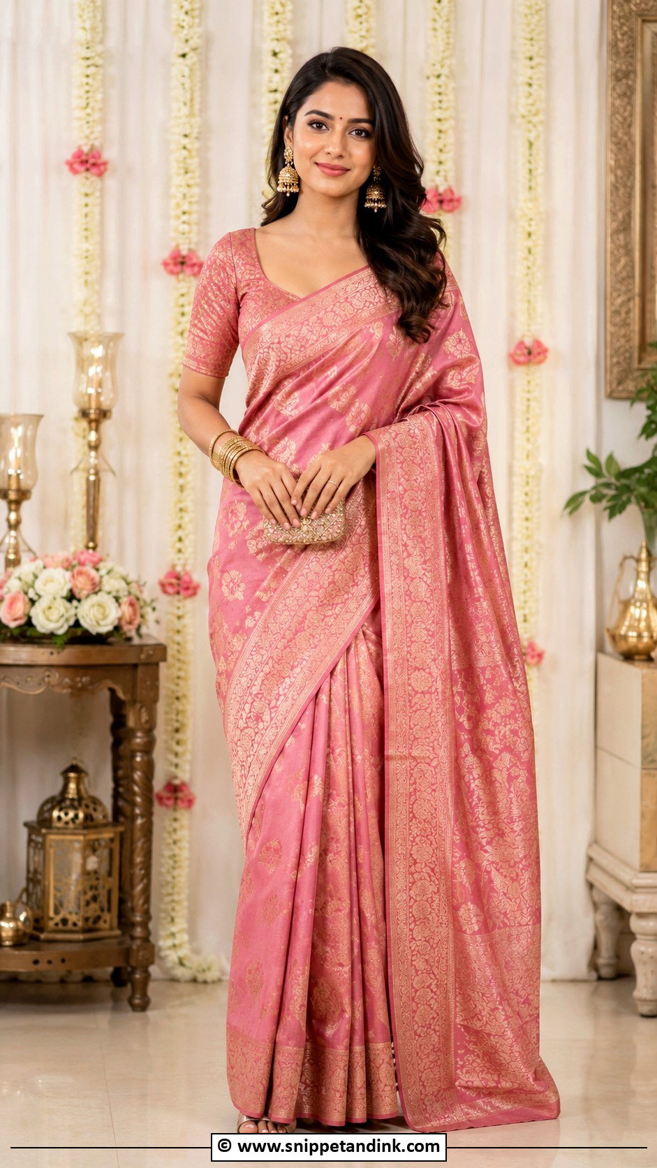 Banarasi Saree For Roka Ceremony - Snippet and Ink - 35 Roka Ceremony Outfits