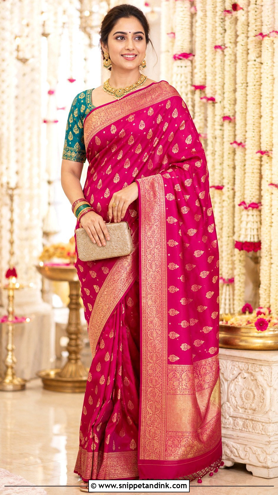 Banarasi Saree For Wedding Guest - Snippet and Ink - 25 Indian Friends Wedding Outfit Ideas