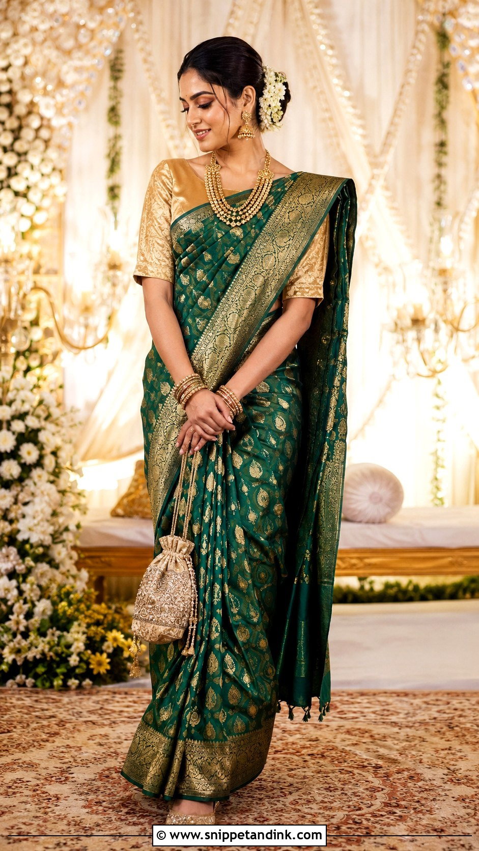 Banarasi Saree Marriage Function Outfit - Snippet and Ink - 20 Outfit for Marriage Function Ideas