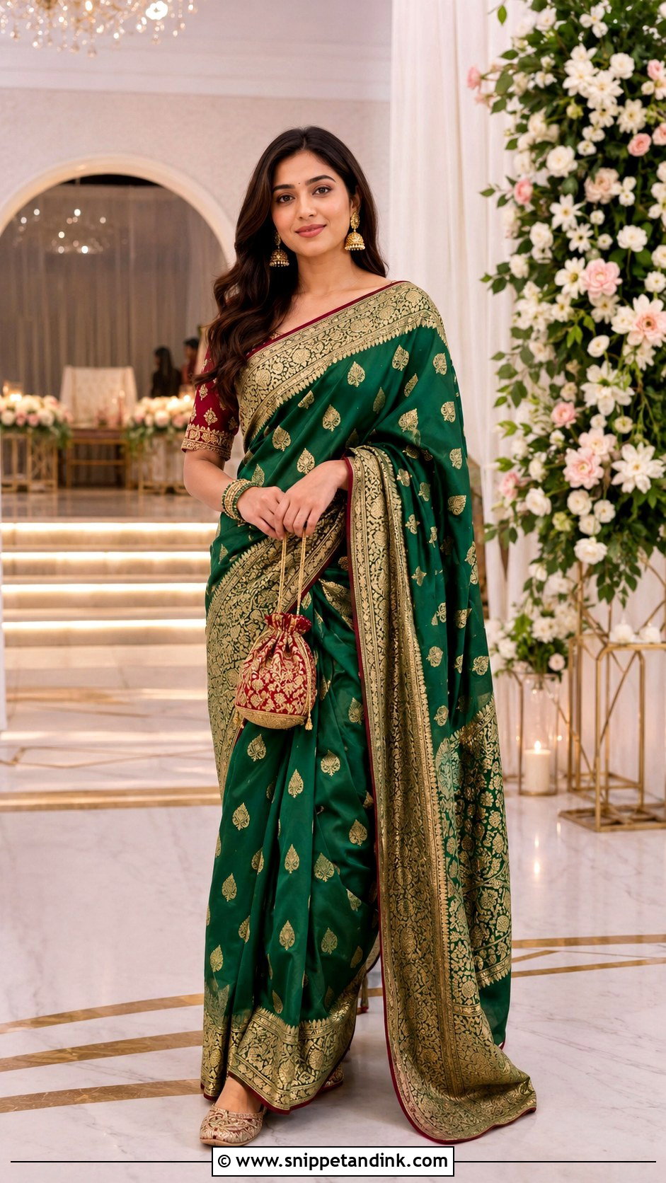 Banarasi Saree Roka Outfit - Snippet and Ink - 20 Roka Ceremony Outfits for Sister