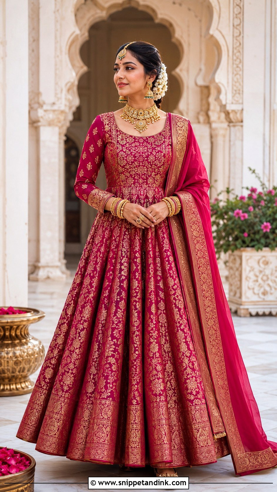Banarasi Silk Anarkali Bridal Dress - Snippet and Ink - 20 Anarkali Bridal Dress Ideas