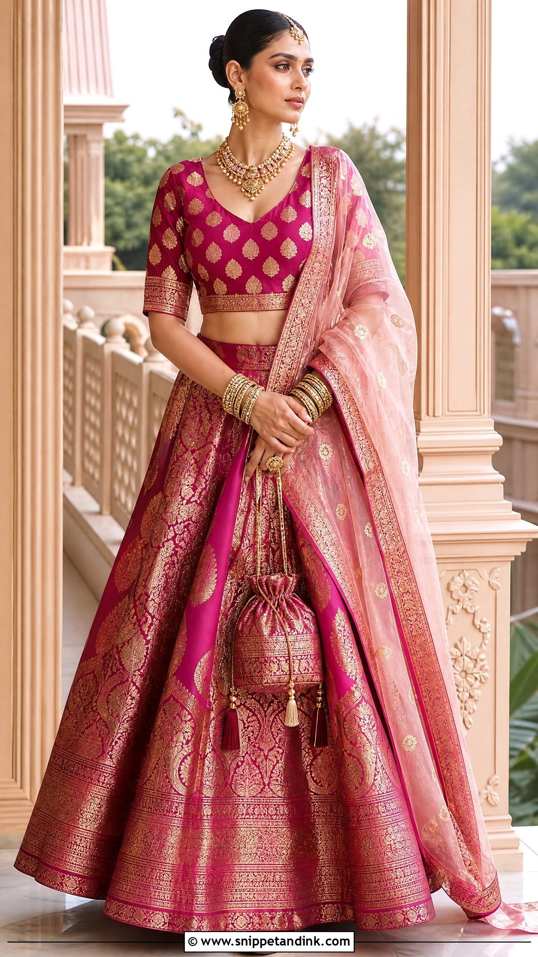 Banarasi Silk Bridal Lehenga Blouse - Snippet and Ink - 20 Bridal Lengha Blouse Designs