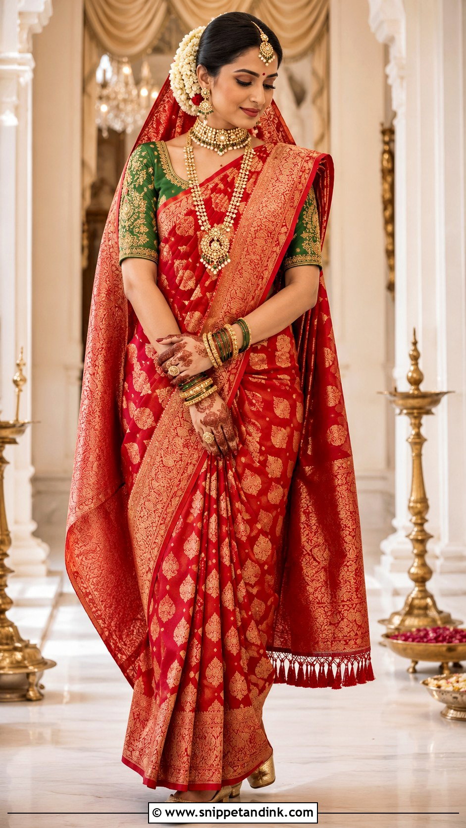 Banarasi Silk Bridal Saree - Snippet and Ink - 20 Bridal Traditional Outfit Ideas