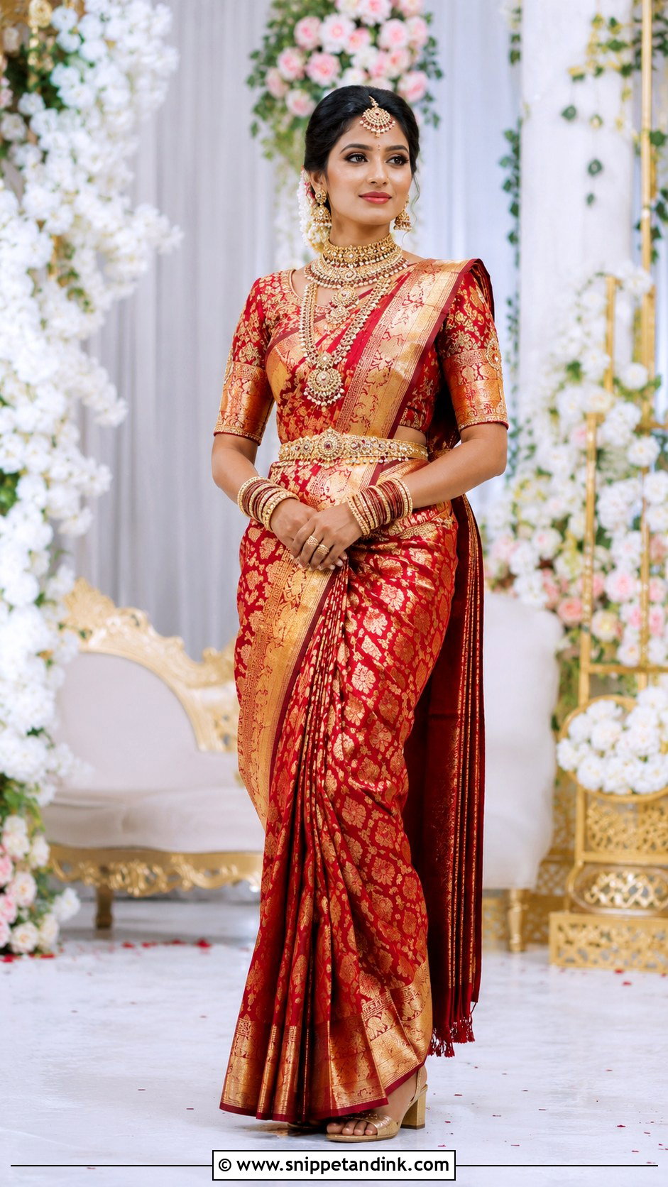 Banarasi Silk Indian Bridal Saree - Snippet and Ink - 20 Indian Wedding Outfits for Bride
