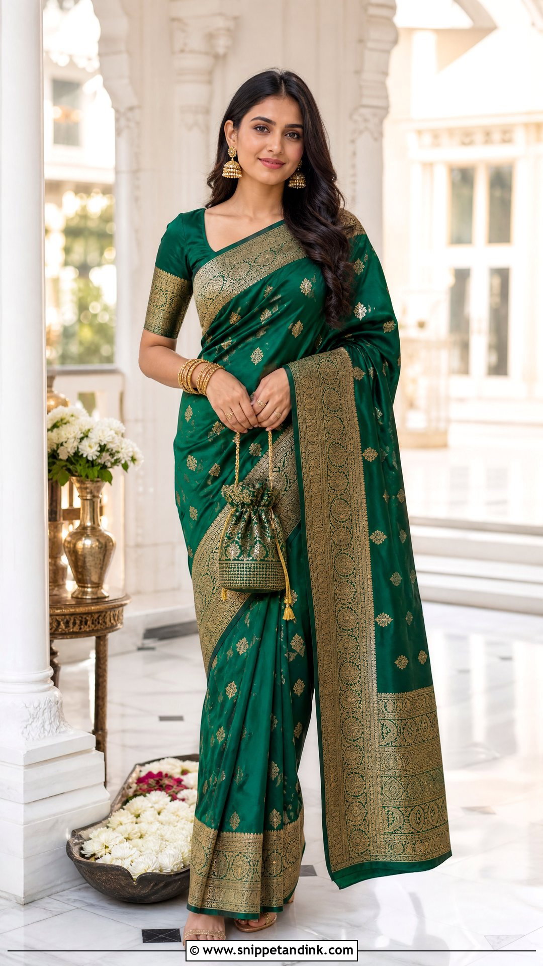 Banarasi Silk Indian Bridesmaid Saree - Snippet and Ink - 20 Indian Bridemates Dress Ideas