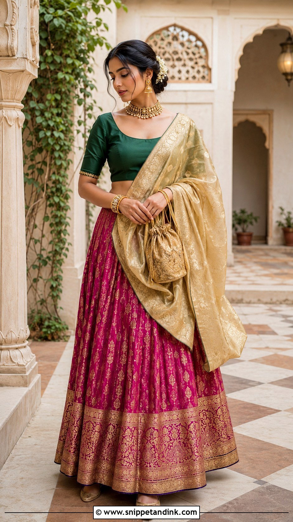 Banarasi Silk Lehenga Outfit - Snippet and Ink - 20 Lengha Ideas