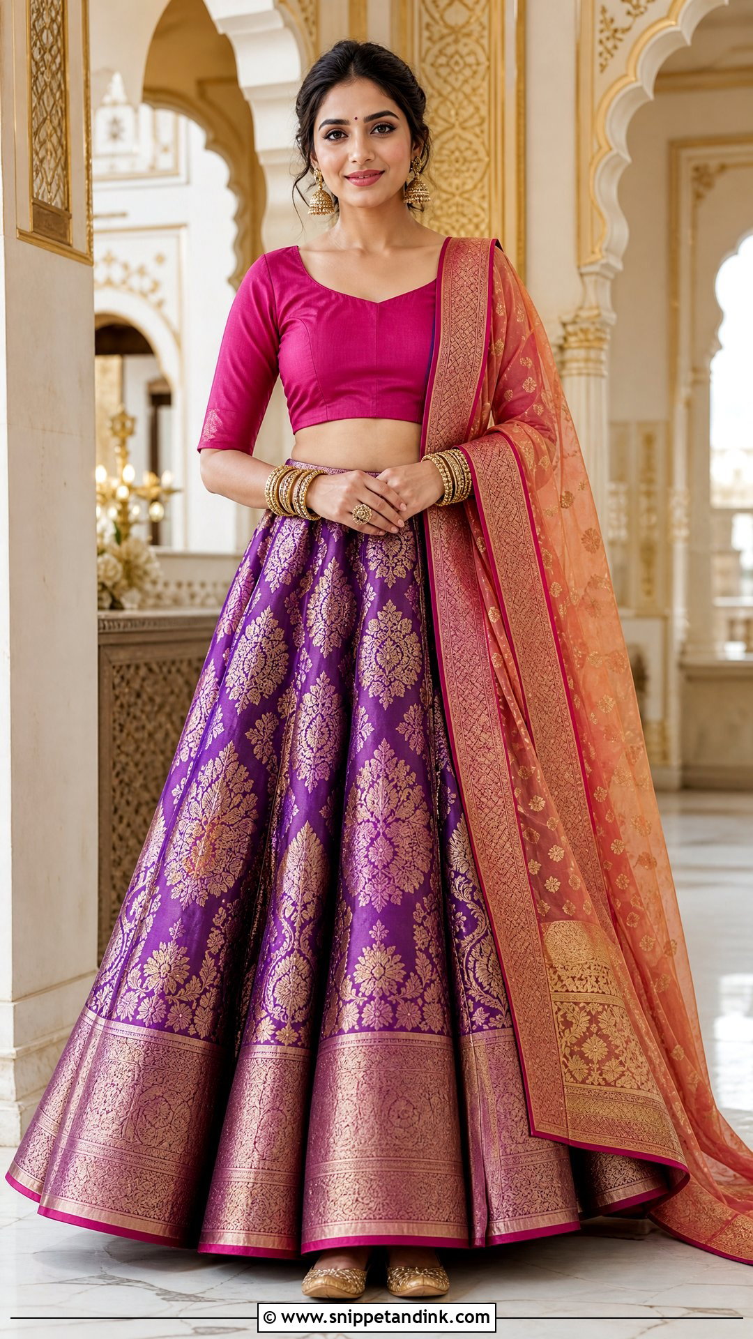 Banarasi Silk Lehenga for Brother Marriage - Snippet and Ink - 25 Brother Marriage Dress for Sister Ideas