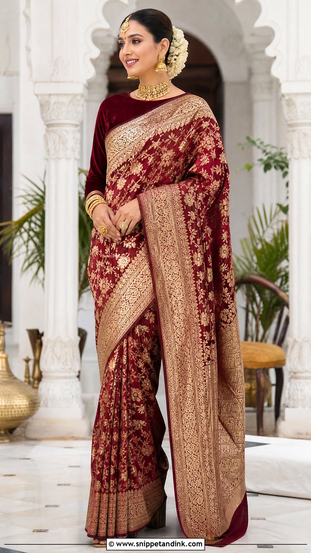 Banarasi Silk Pakistani Bridal Saree - Snippet and Ink - 20 Pakistani Bridal Outfits