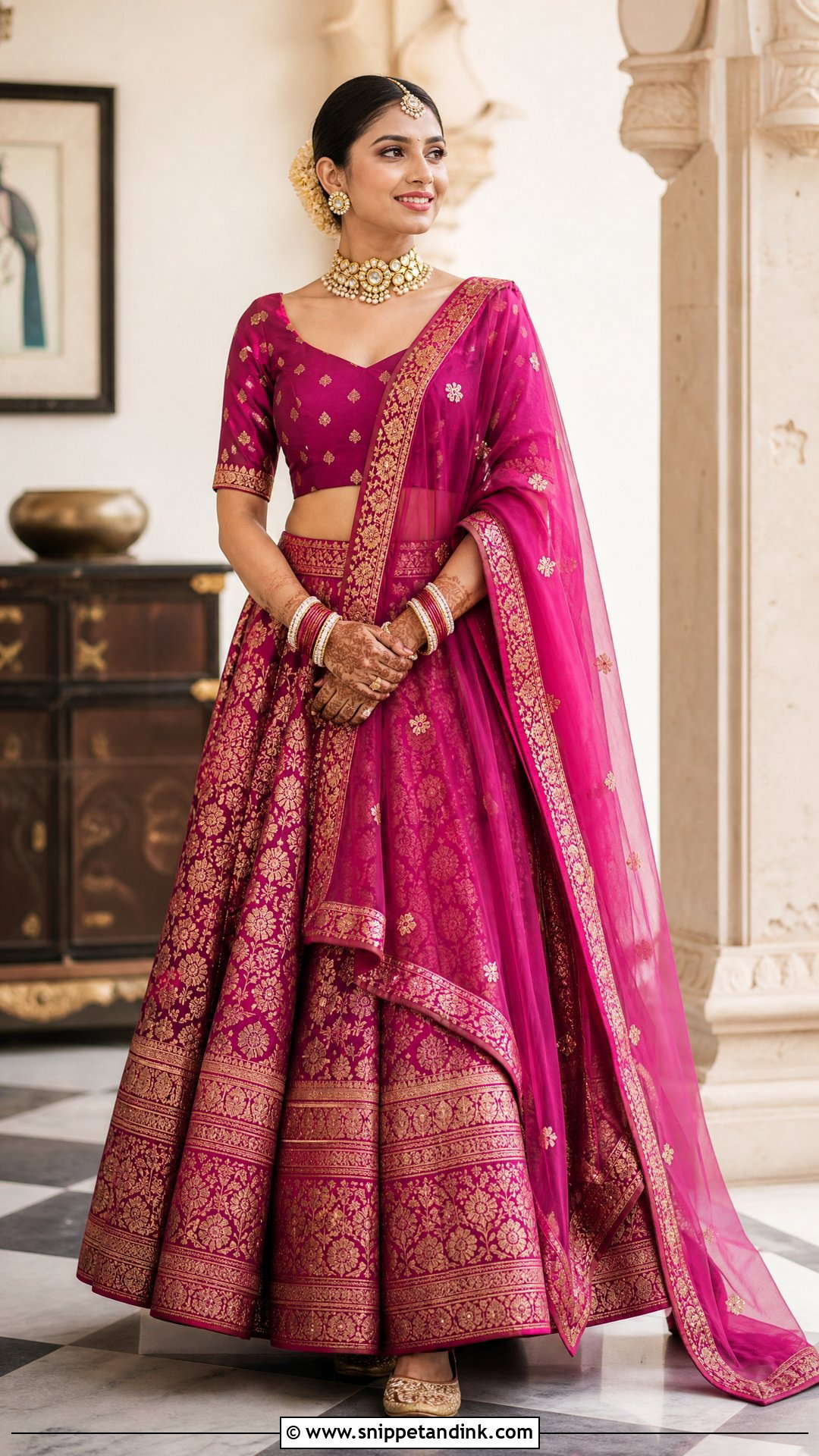 Banarasi Silk Sangeet Lehenga - Snippet and Ink - 20 Sangeet Outfit Ideas for Bride