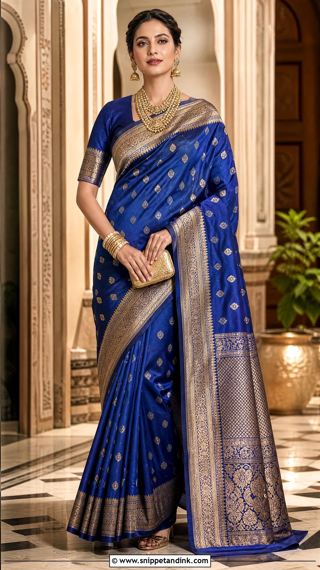 Banarasi Silk Saree Dress - Snippet and Ink - 25 Latest Indian Style Wedding Dresses