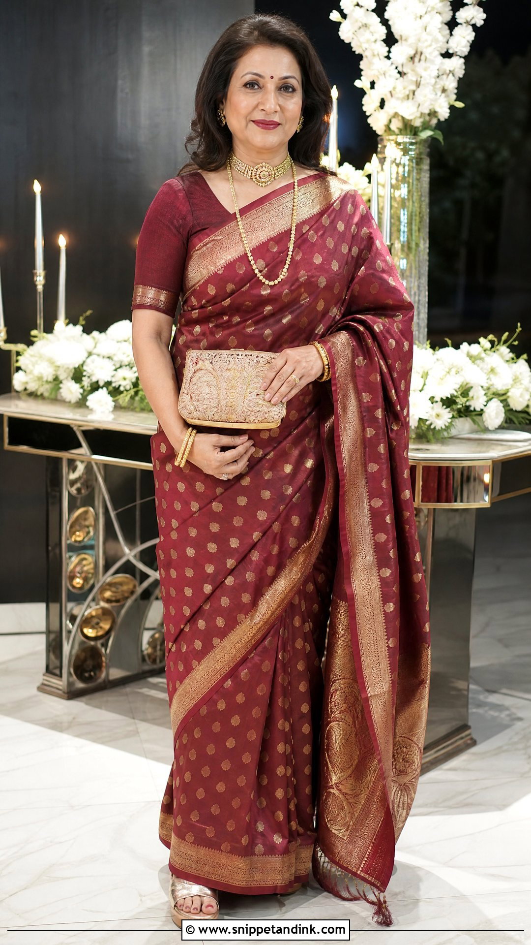 Banarasi Silk Saree For Bridal Mom - Snippet and Ink - 20 Indian Bridal Mom Dress Ideas