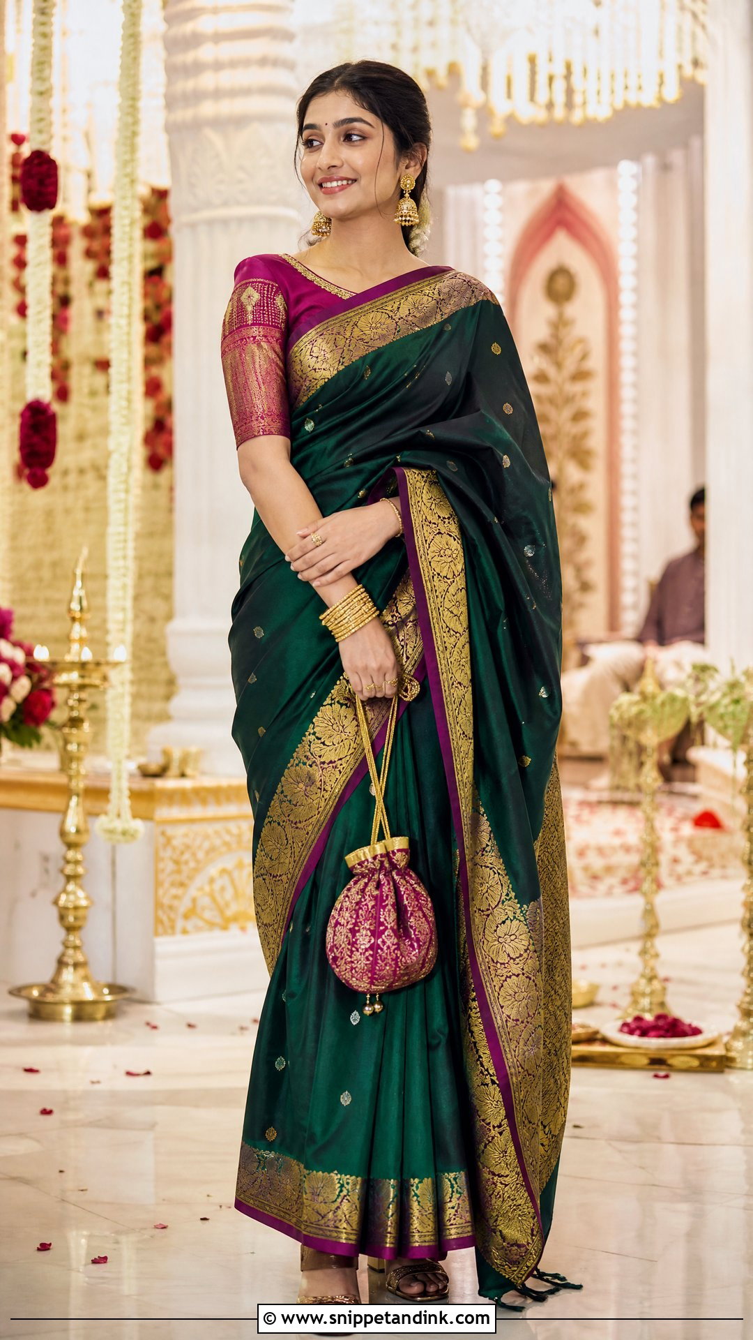 Banarasi Silk Saree For Hindu Wedding - Snippet and Ink - 20 Hindu Wedding Outfit Ideas