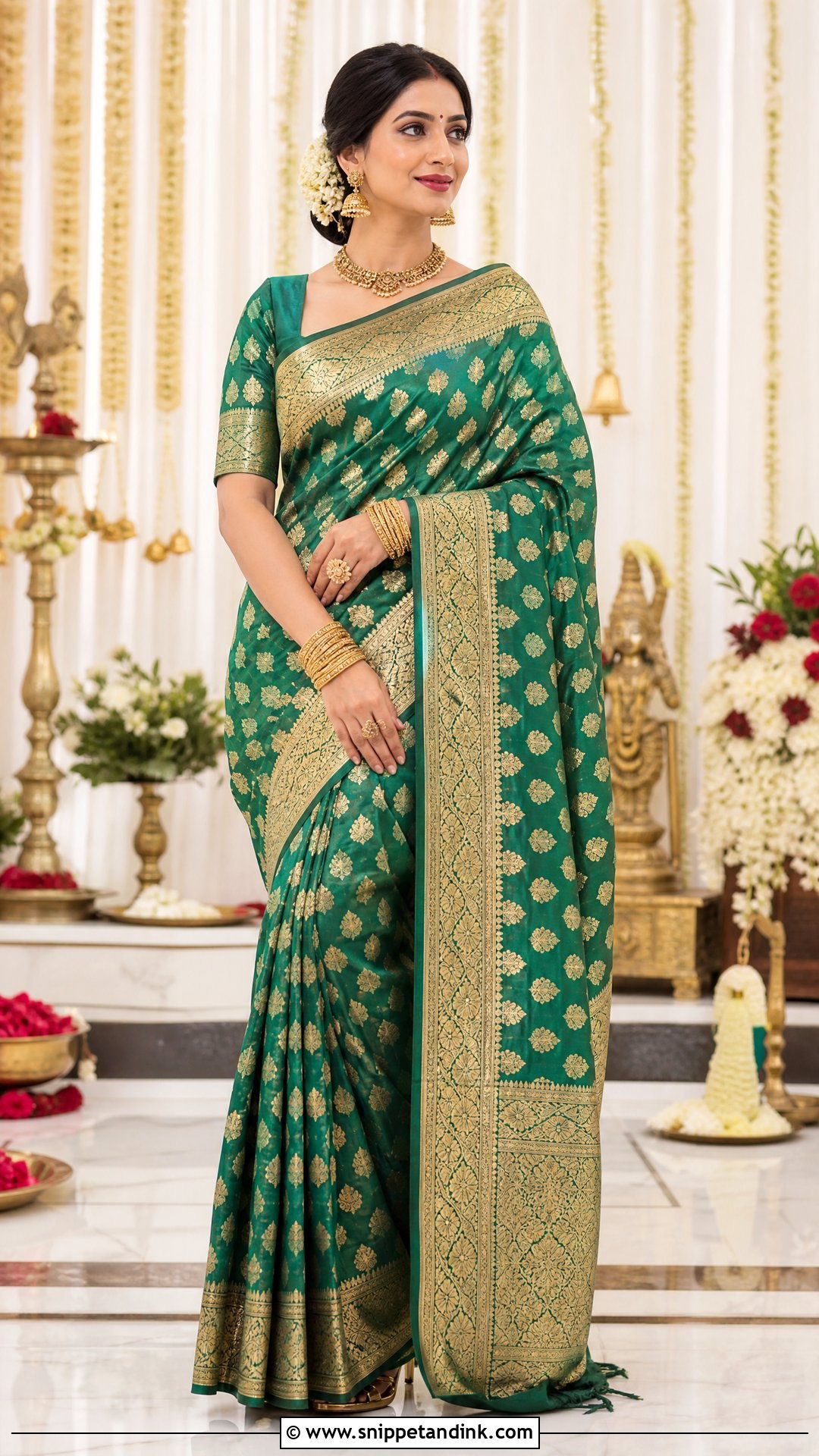 Banarasi Silk Saree For North Indian Wedding - Snippet and Ink - 20 North Indian Wedding Outfits