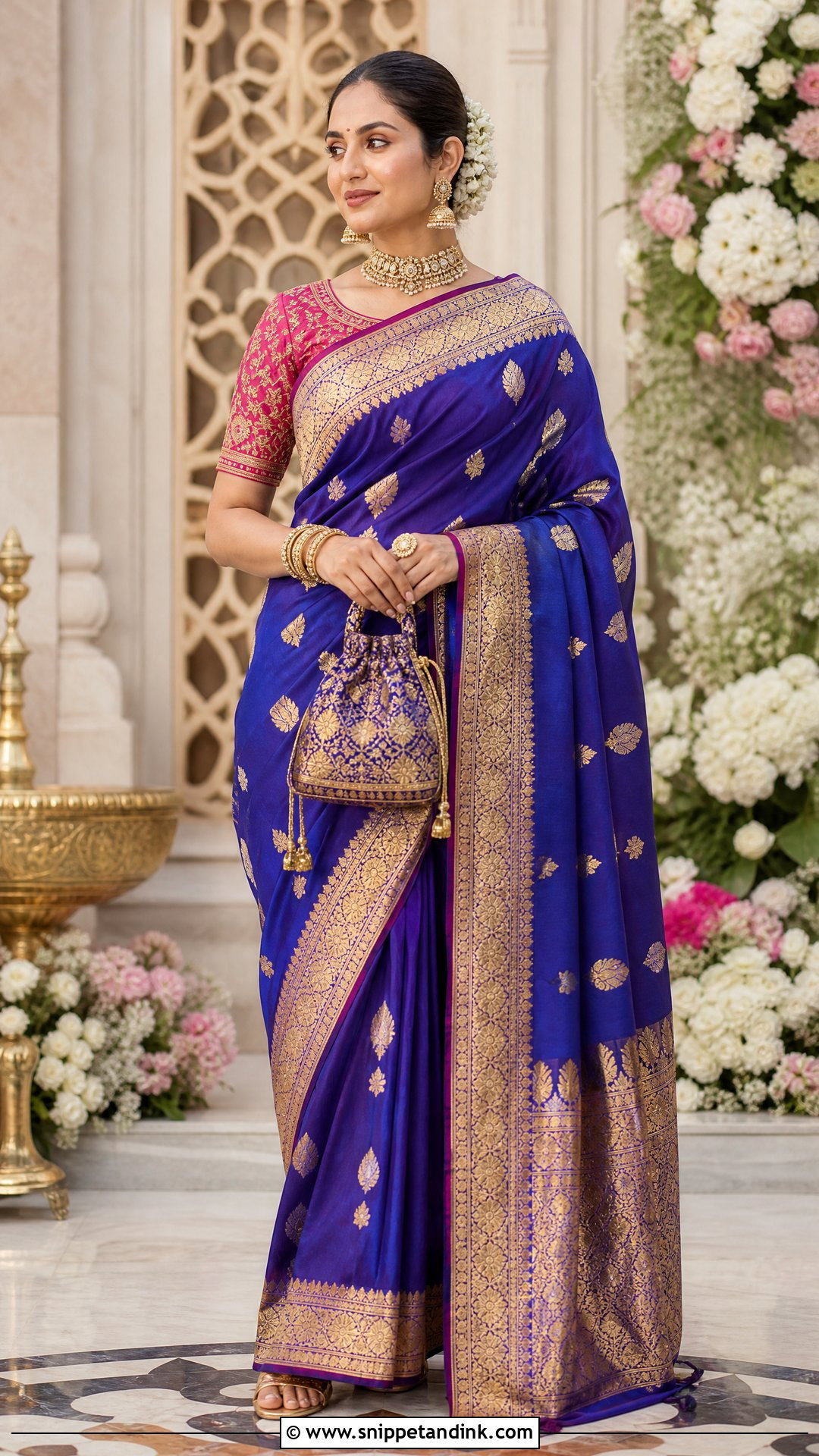Banarasi Silk Saree For Wedding Ceremony - Snippet and Ink - 25 Marriage Function Dress Ideas