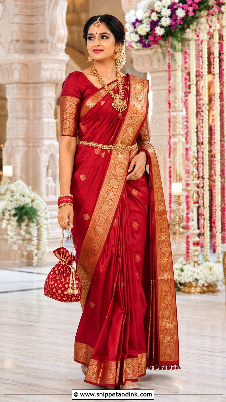 Banarasi Silk Saree For Wedding Ceremony - Snippet and Ink - 20 Indian Wedding Ethnic Dresses Ideas