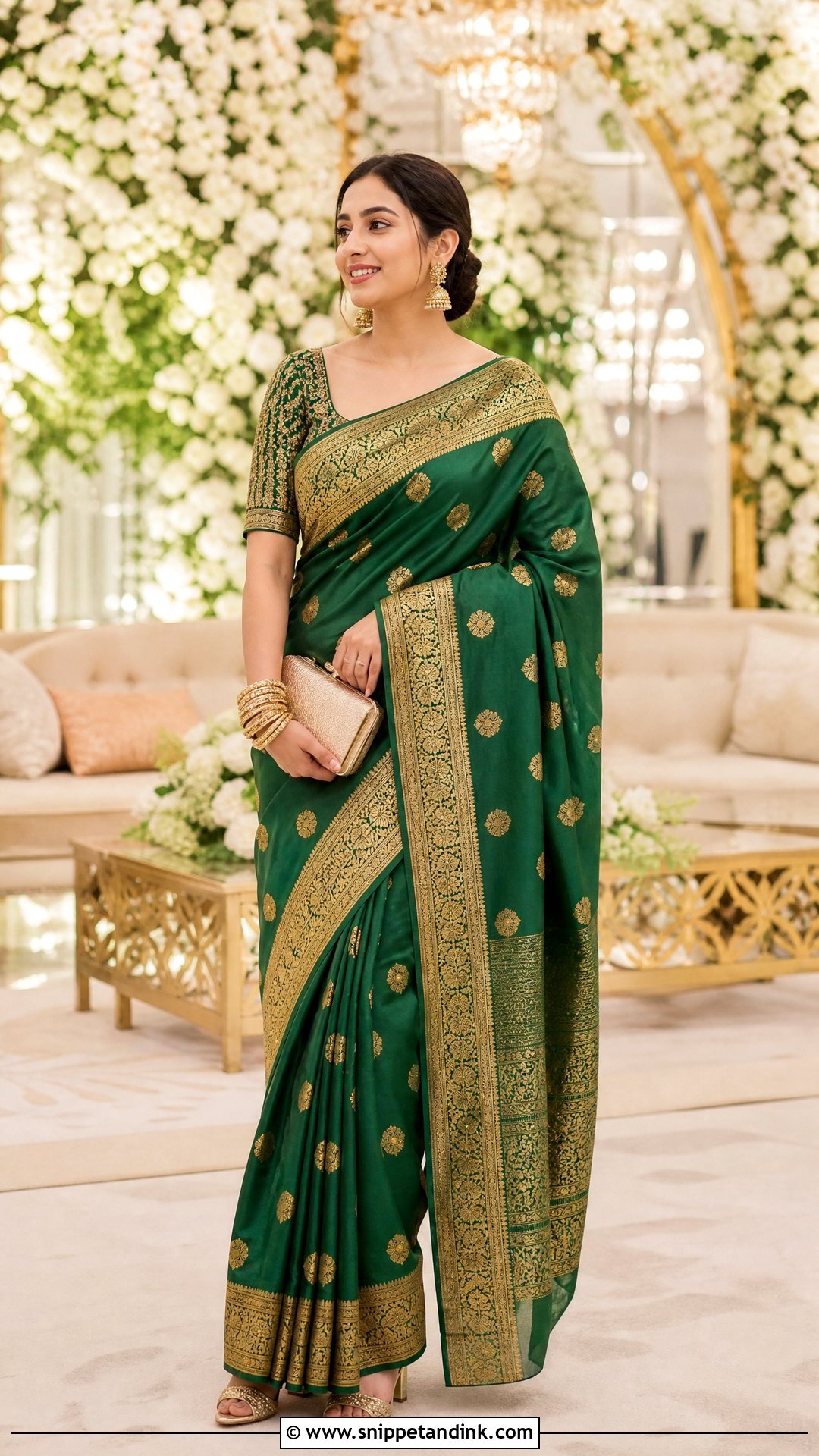 Banarasi Silk Saree Indian Wedding Outfit - Snippet and Ink - 20 Stylish Indian Wedding Outfits Ideas