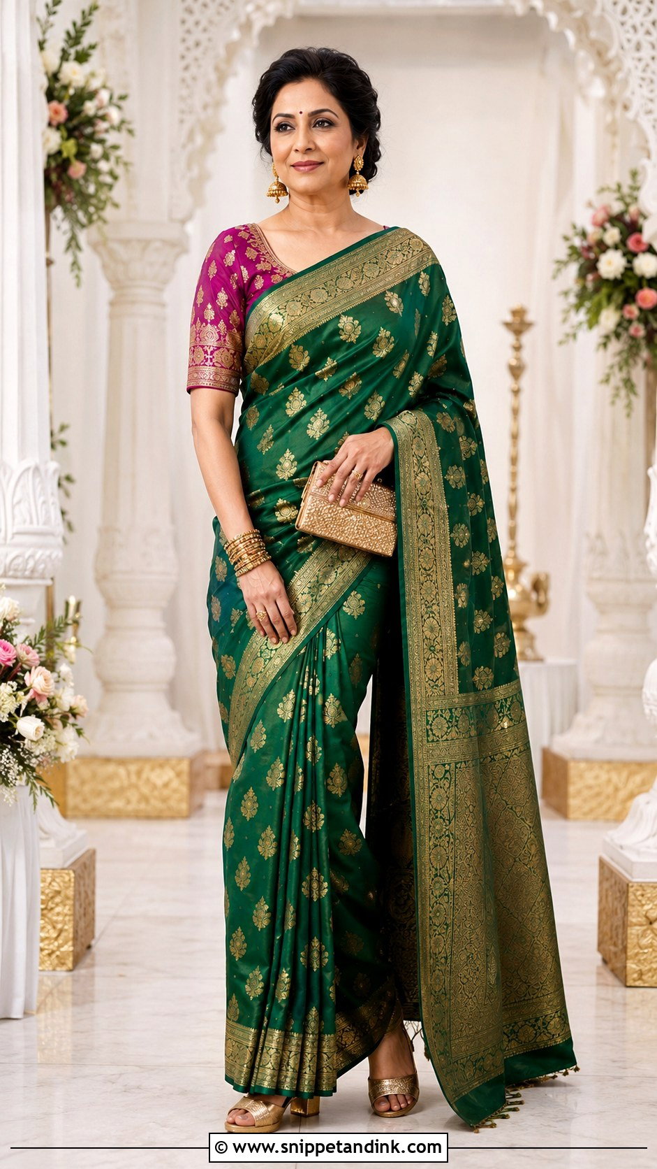 Banarasi Silk Saree Outfit - Snippet and Ink - 20 Indian Marriage Outfits for Women