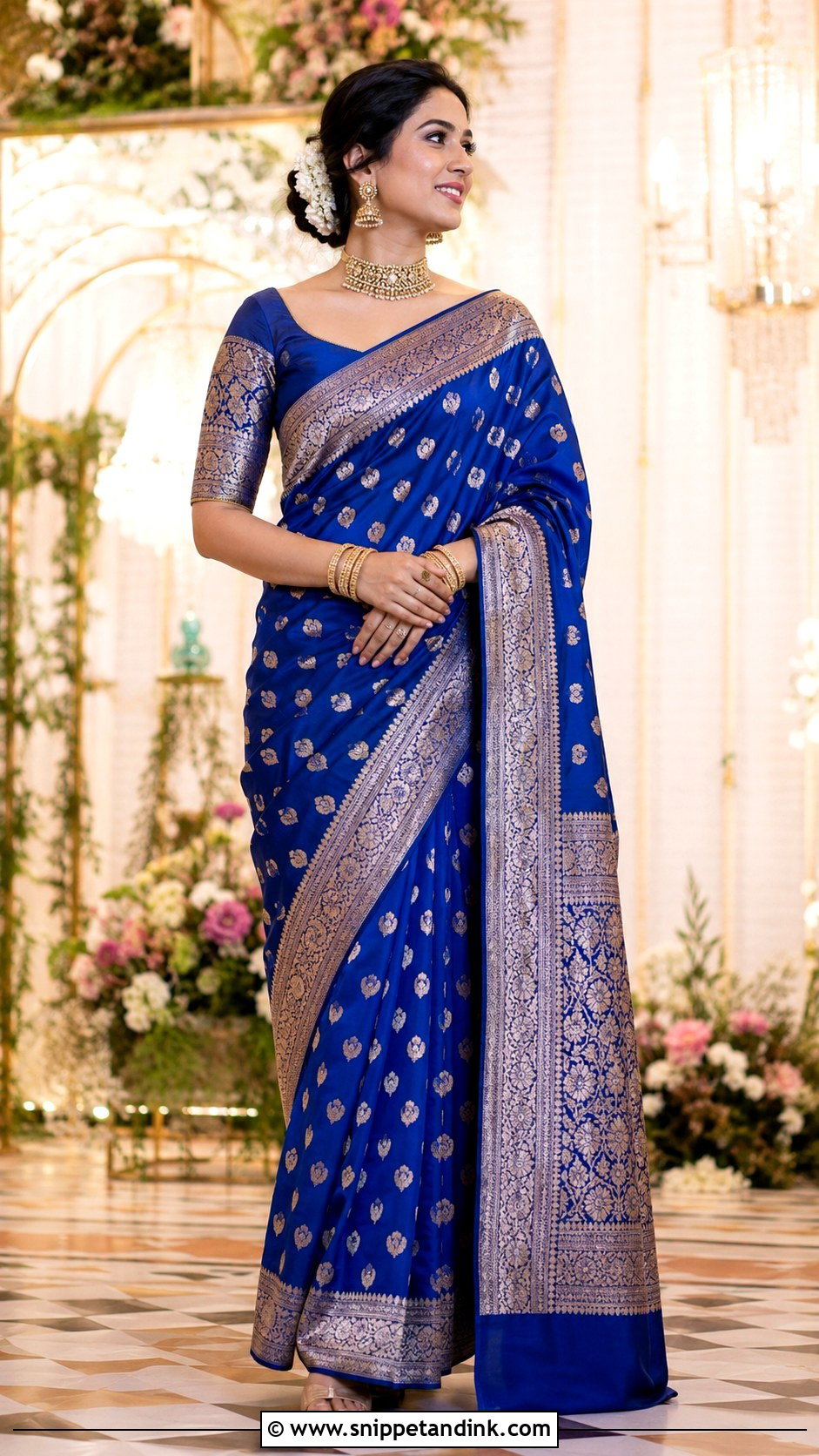 Banarasi Silk Saree Outfit for Wedding - Snippet and Ink - 20 Indian Outfits for Sisters Wedding