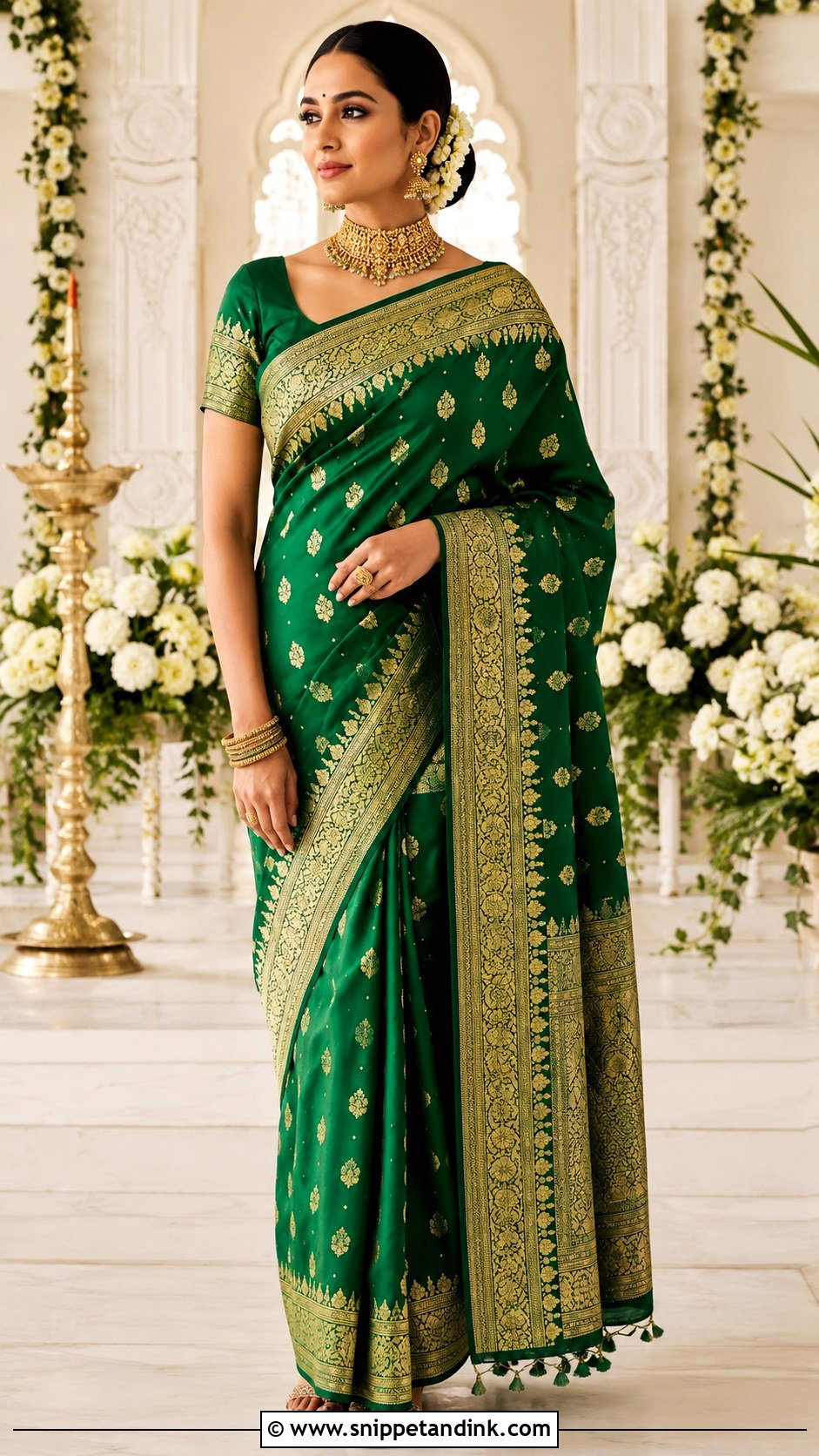 Banarasi Silk Saree Outfit - Snippet and Ink - 25 Latest Indian Wedding Outfits for Women