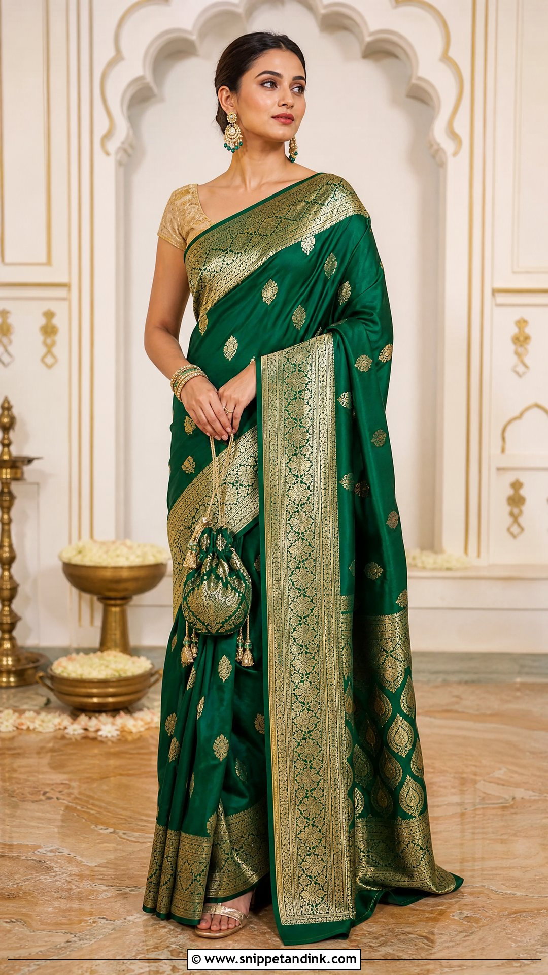 Banarasi Silk Saree Wedding Dress - Snippet and Ink - 25 Traditional Indian Wedding Dress Ideas