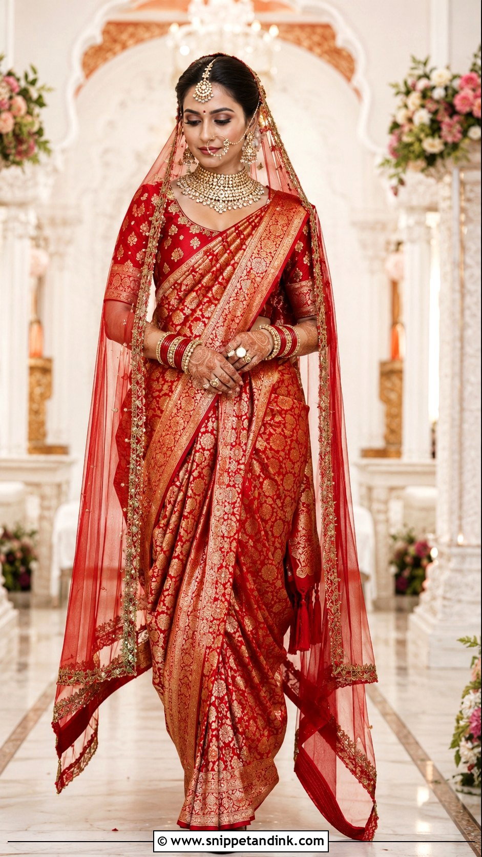 Banarasi Silk Saree Wedding Dress - Snippet and Ink - 20 Best Indian Wedding Dresses