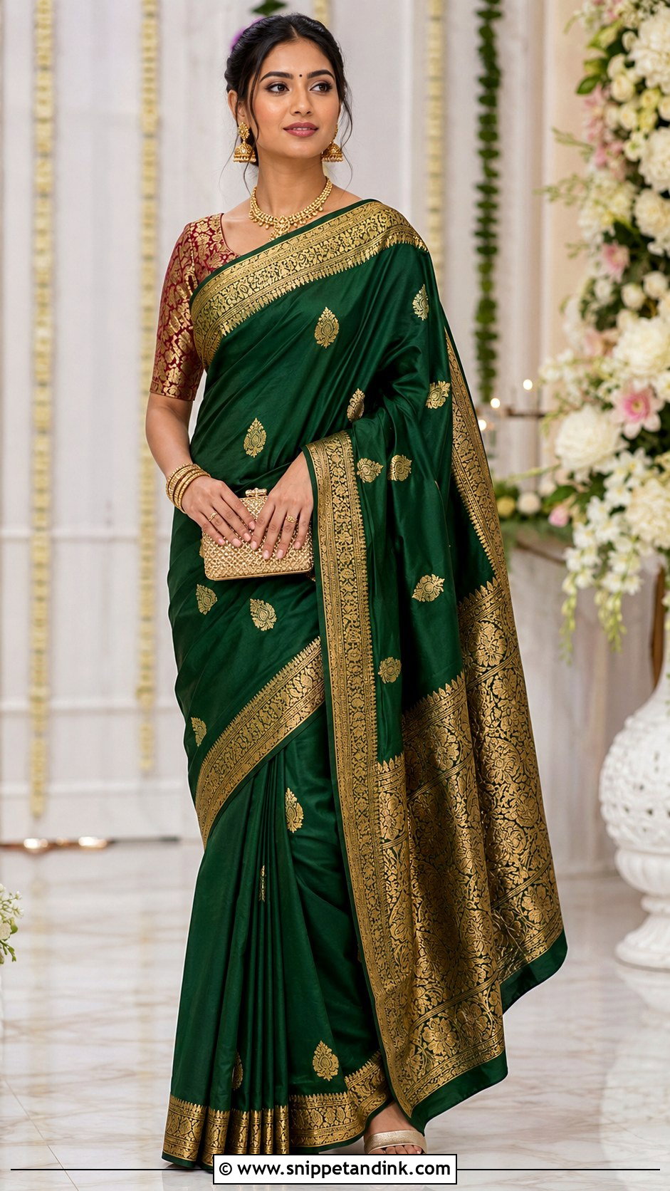 Banarasi Silk Saree Wedding Dress - Snippet and Ink - 20 Indian Girls Wedding Dresses