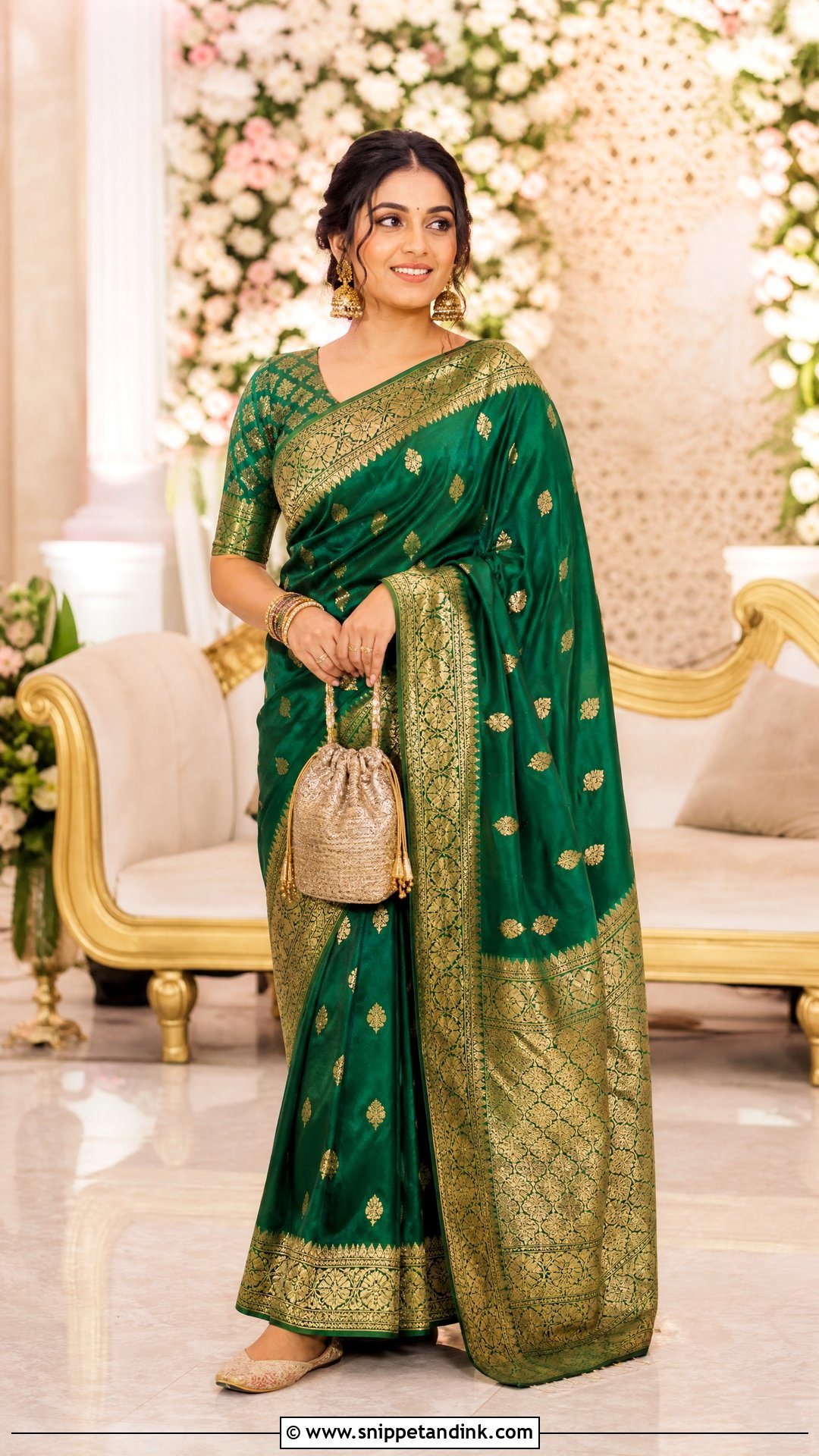 Banarasi Silk Saree Wedding Outfit - Snippet and Ink - 20 Traditional Outfits for Wedding