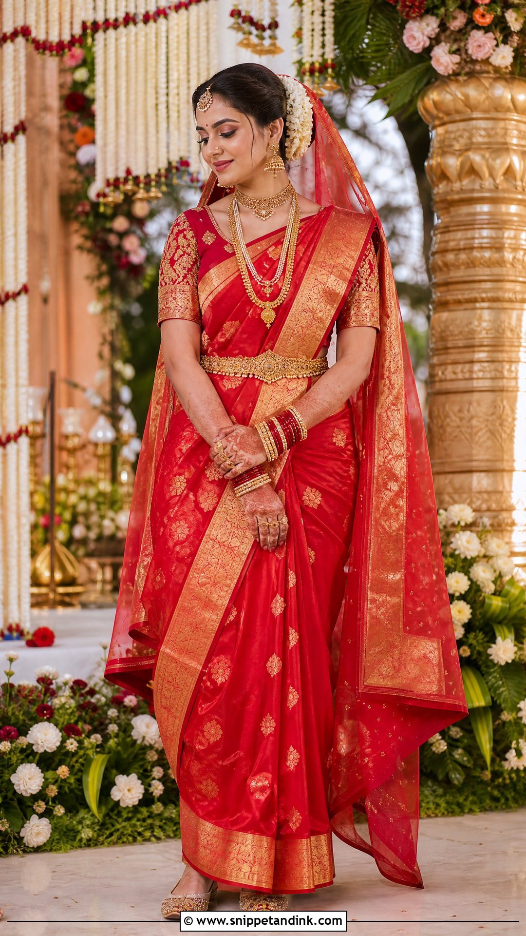 Banarasi Silk Saree for Phera - Snippet and Ink - 20 Phera Outfit Bride Ideas