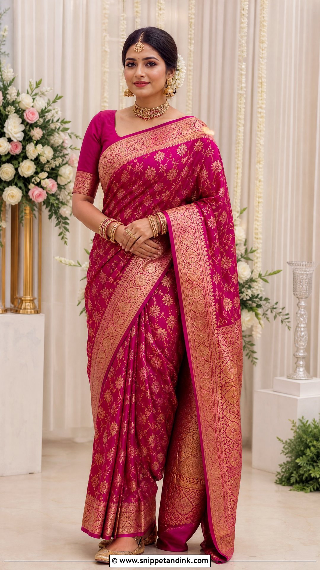 Banarasi Silk Saree for Sagan - Snippet and Ink - 20 Sagan Outfits for Bride