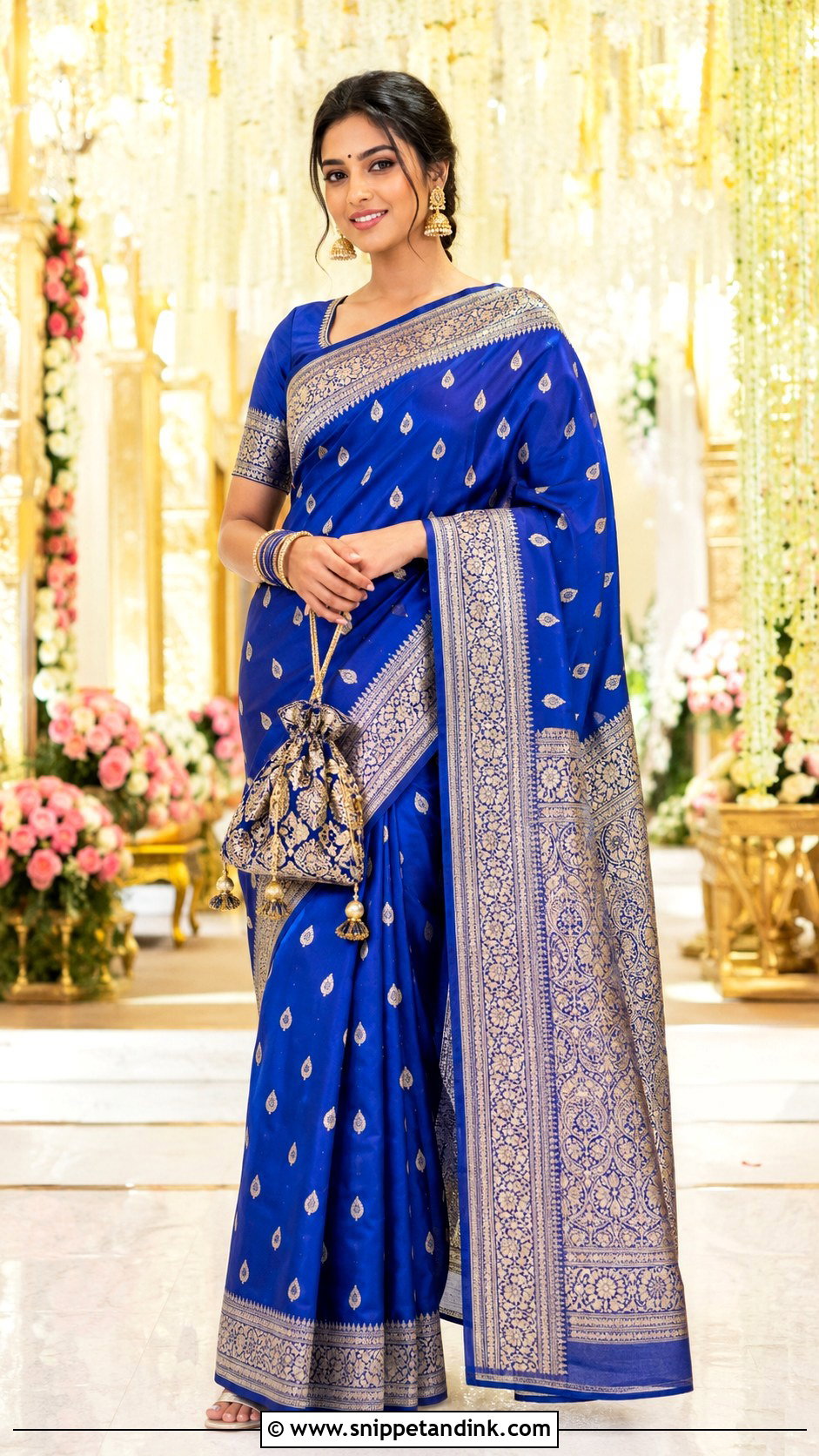 Banarasi Silk Saree for Wedding Ceremony - Snippet and Ink - 20 Indian Friend Marriage Outfit Ideas