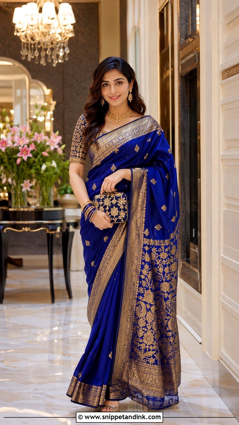 Banarasi Silk Saree for Wedding Party - Snippet and Ink - 20 Indian Dress for Wedding Party Ideas