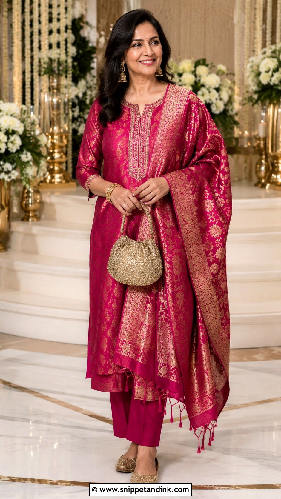 Banarasi Silk Suit Indian Wedding Outfit - Snippet and Ink - 20 Indian Wedding Party Outfits