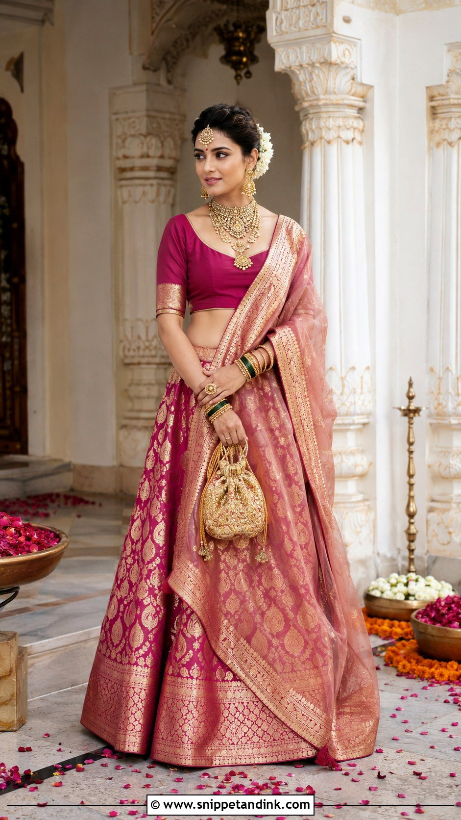 Banarasi Silk Wedding Chaniya Choli - Snippet and Ink - 20 Wedding Chaniya Choli Ideas