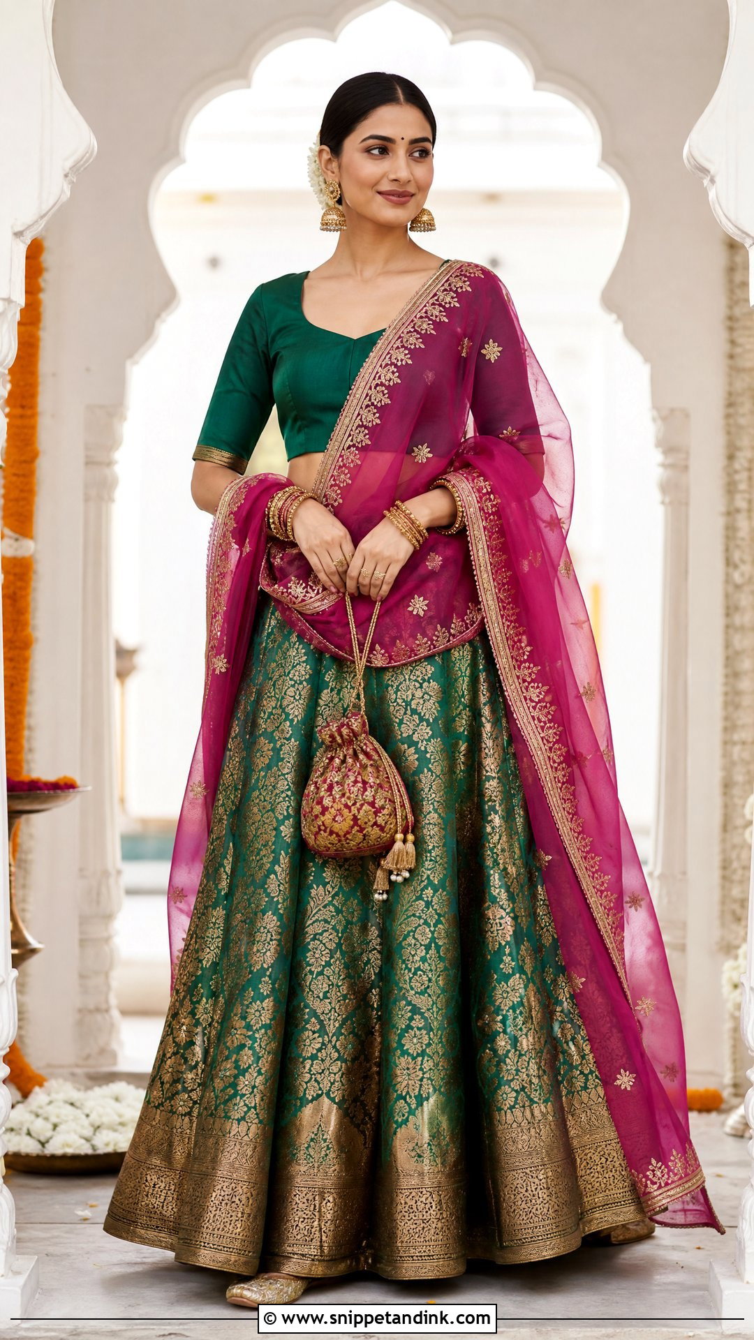Banarasi Silk Wedding Lehenga - Snippet and Ink - 20 Lenghas for Wedding Ideas