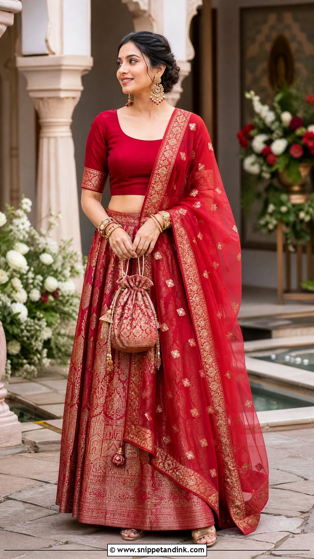 Banarasi Skirt And Blouse Marriage Function Outfit - Snippet and Ink - 20 Marriage Function Outfit for Women Ideas
