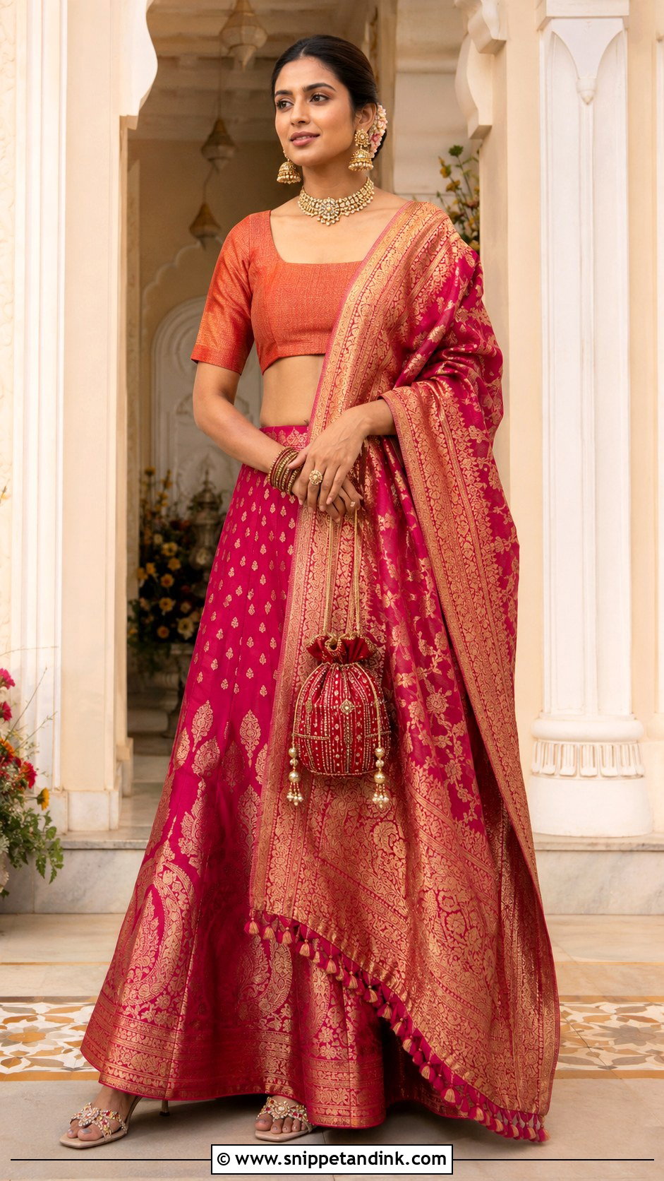 Banarasi Skirt And Crop Top For Wedding - Snippet and Ink - 25 Skirt and Crop Top Indian Weddings Ideas